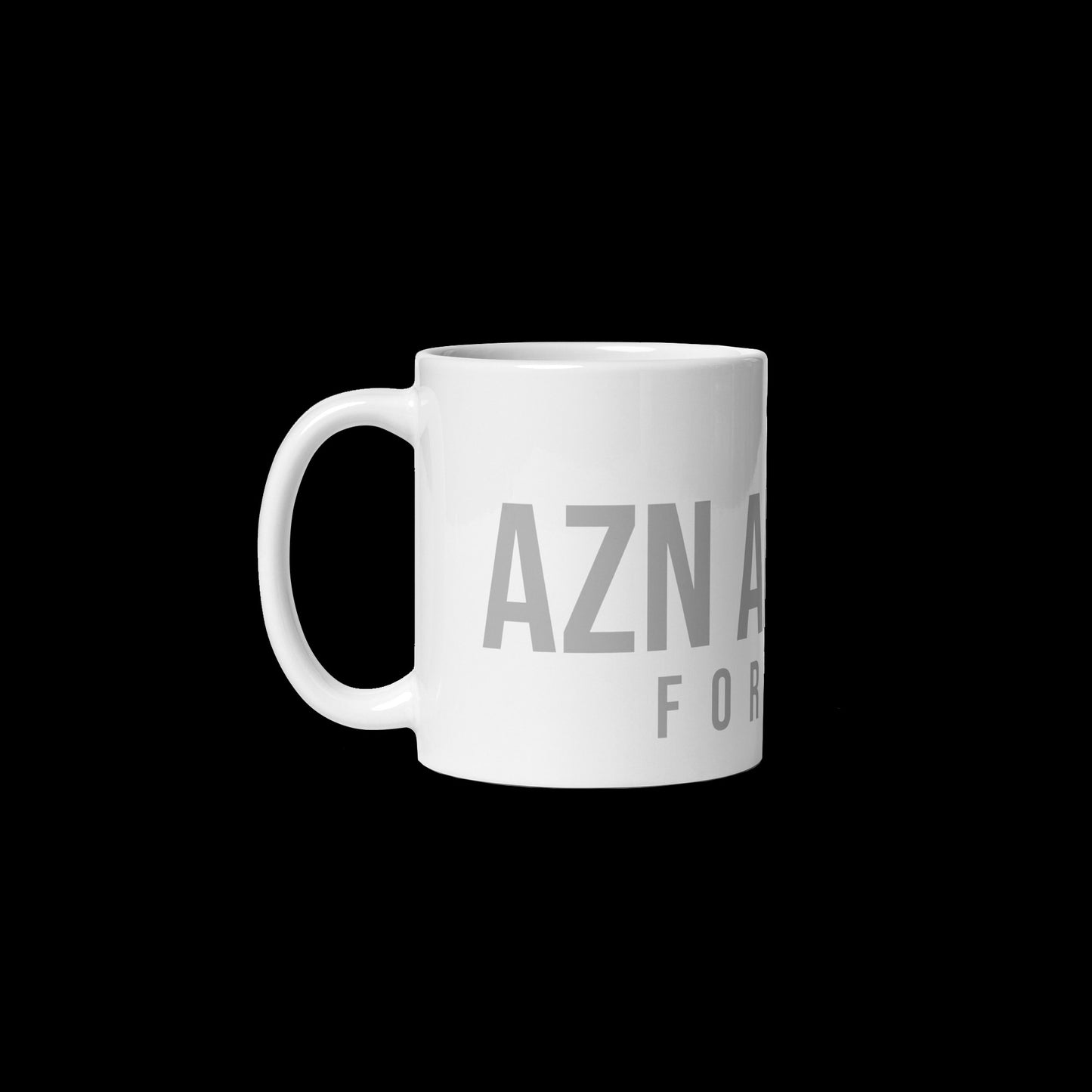 AZN ANGELZ FOREVER Mug w/cross - light gray on white