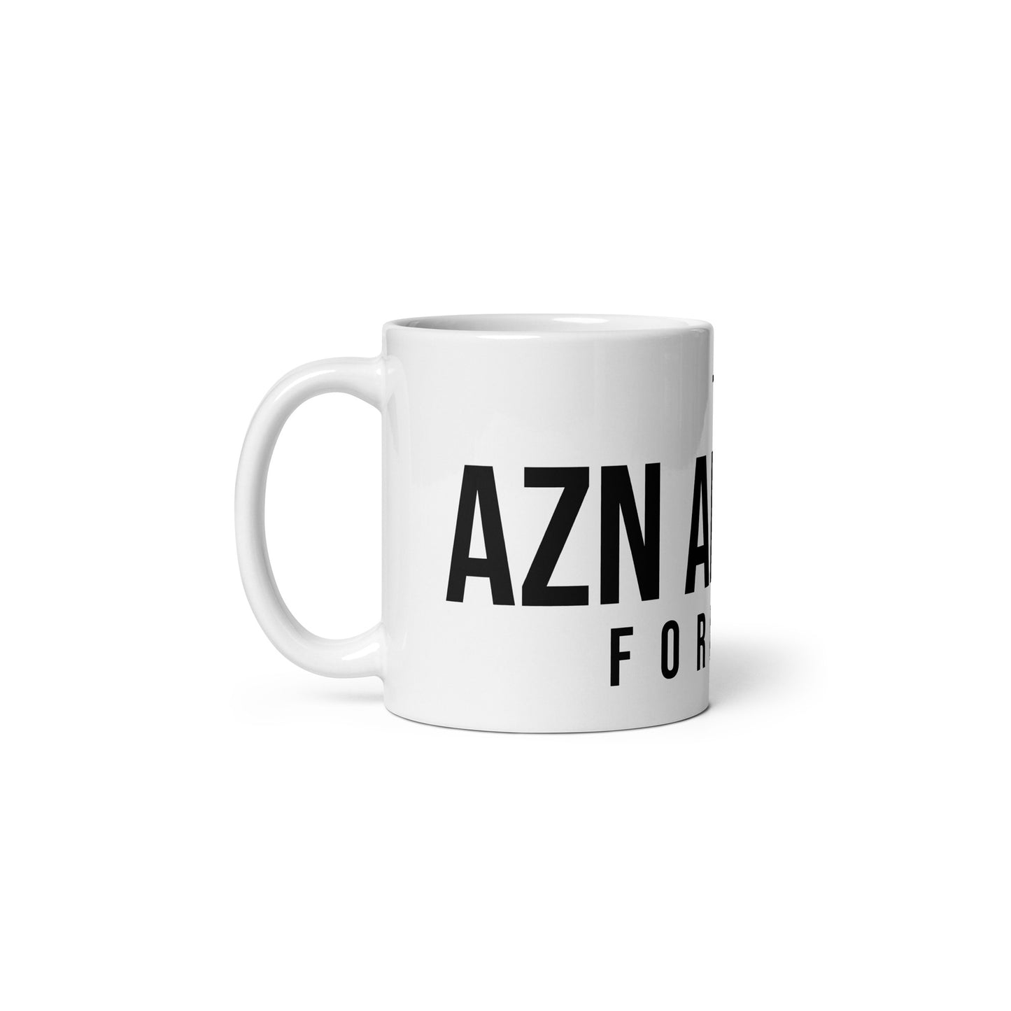 AZN ANGELZ FOREVER Mug w/cross - black on white