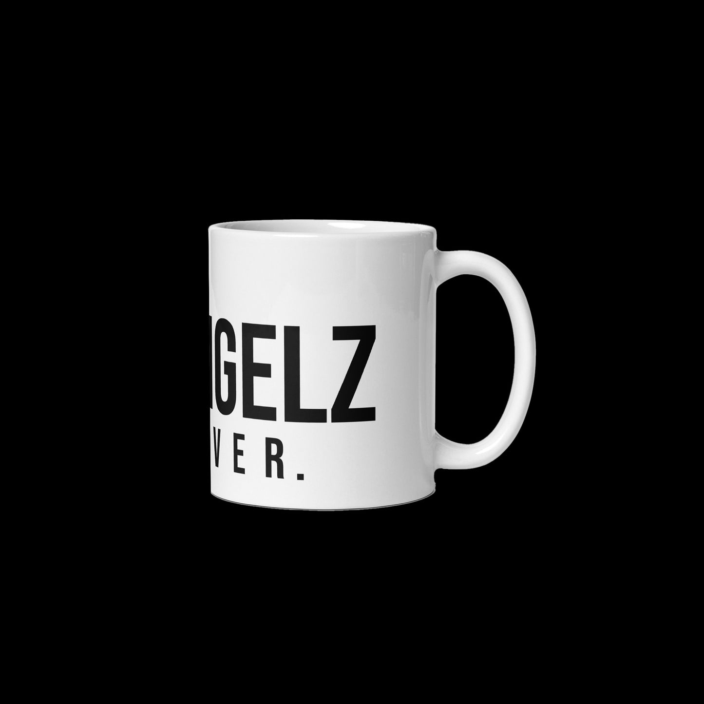 AZN ANGELZ FOREVER Mug w/cross - black on white