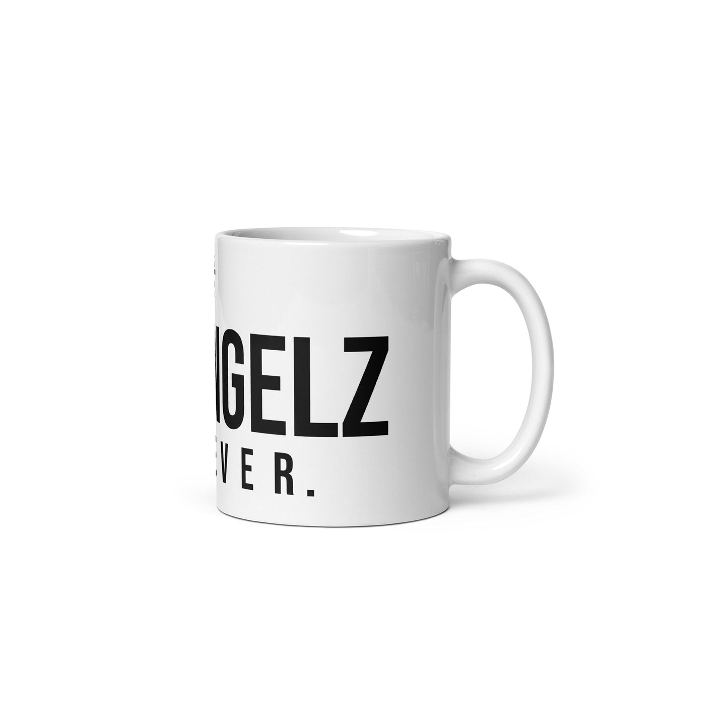 AZN ANGELZ FOREVER Mug w/cross - black on white